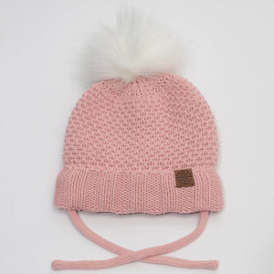 Calikids W2102 Knit Pompom Hat Pink