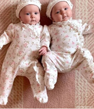Little Me Preemie Sleeper/Hat Vintage Rose
