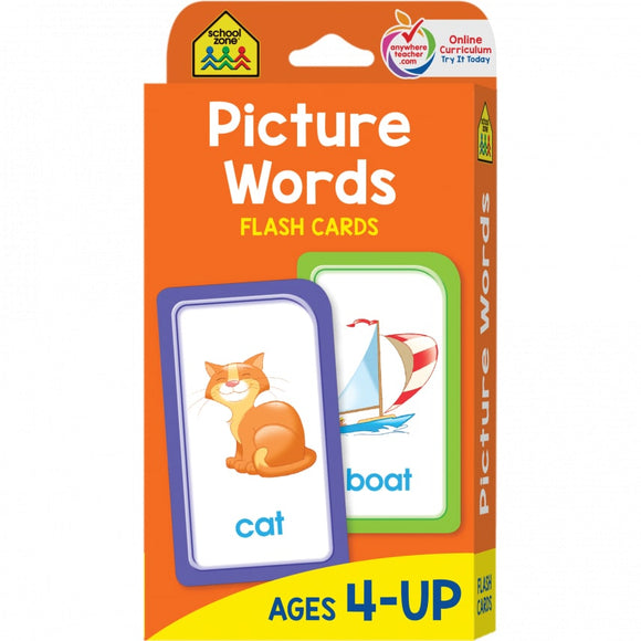 School Zone Flash Cards Picture Words Ages 4 & Up