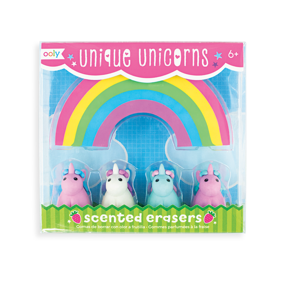 Ooly Unique Unicorn Strawberry Scented Erasers- Set of 5