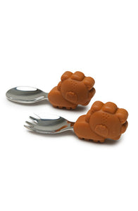 Loulou Lollipop Learning Spoon And Fork Set - Lion