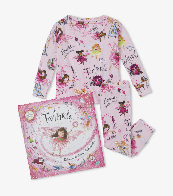 Little Blue House Twinkle Book & Pink Pajama Set