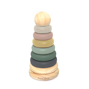 Nouka Wood and Silicone Stacker Dark Storm
