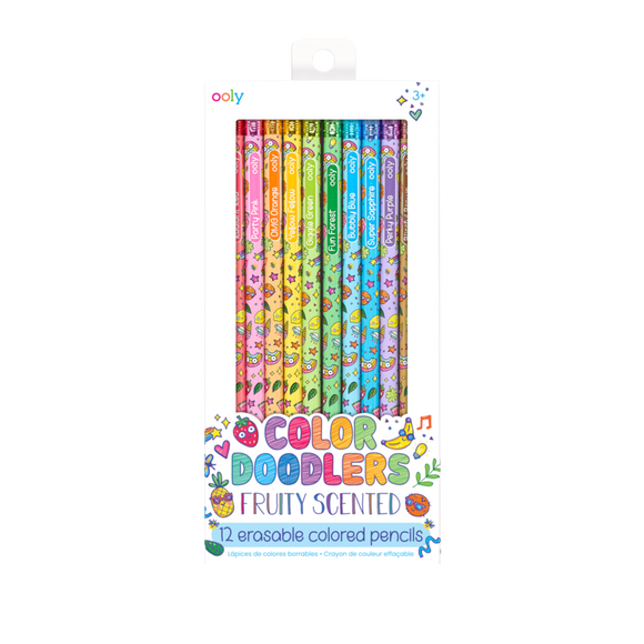 Ooly Color Doodlers Fruity Scented Erasable Color Pencils - 12pc