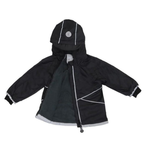 Calikids Fleece-lined Rain Jacket Black