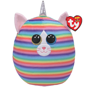 Ty Squish-a-Boo HEATHER the Pastel Striped Cat 10"