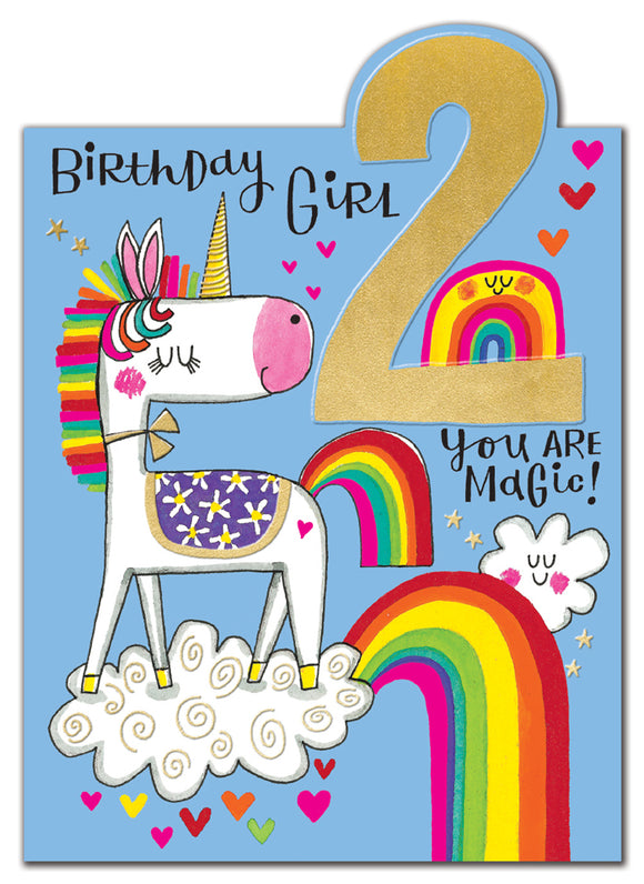 Birthday Card 2yr Unicorn You are Magic