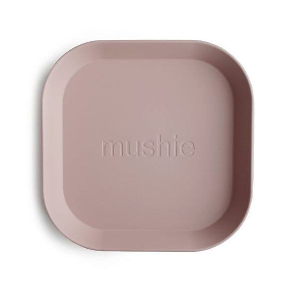 Mushie Square Dinnerware Plate 2-pack Blush