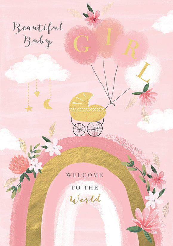 Baby Card Welcome to the World Girl