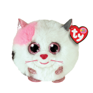 Ty Puffies MUFFIN the Pink & White Cat