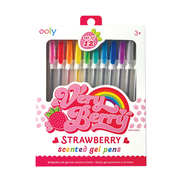 Ooly Very Berry Strawberry Scented Gel Pens - Set of 12