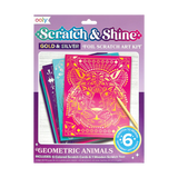 Ooly Scratch and Shine Foil Scratch Art Kit - Geometric Animals