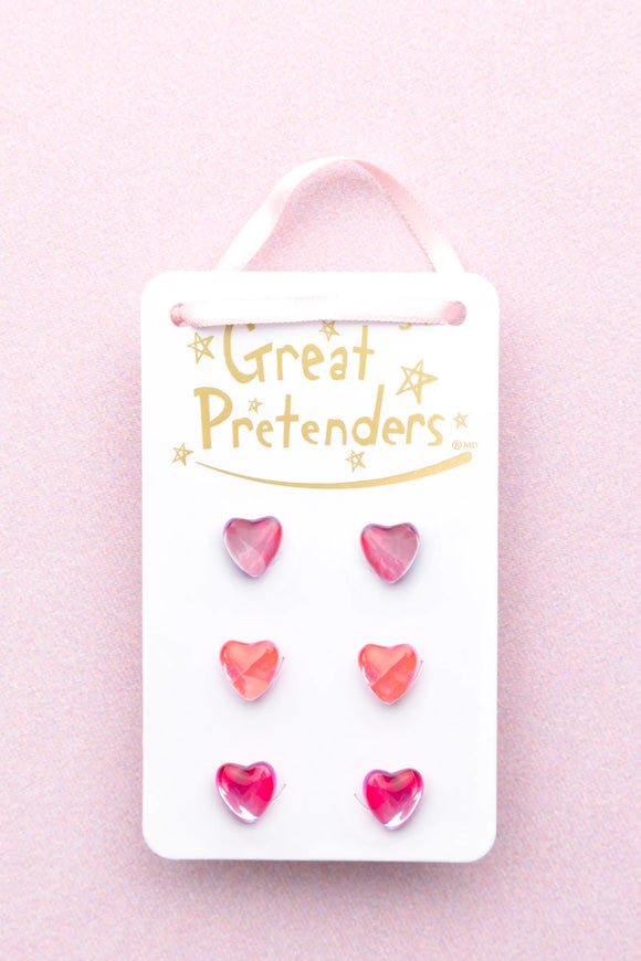 Great Pretenders 90610 Boutique Holo Heart Studded Earring