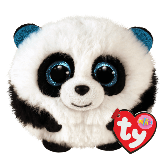 Ty Puffies BAMBOO the Black and White Panda 6