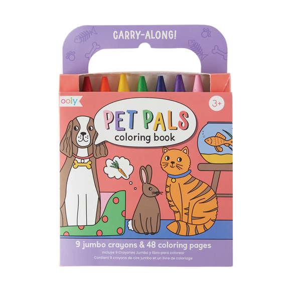 Ooly Carry Along Crayon & Coloring Book - Pet Pals