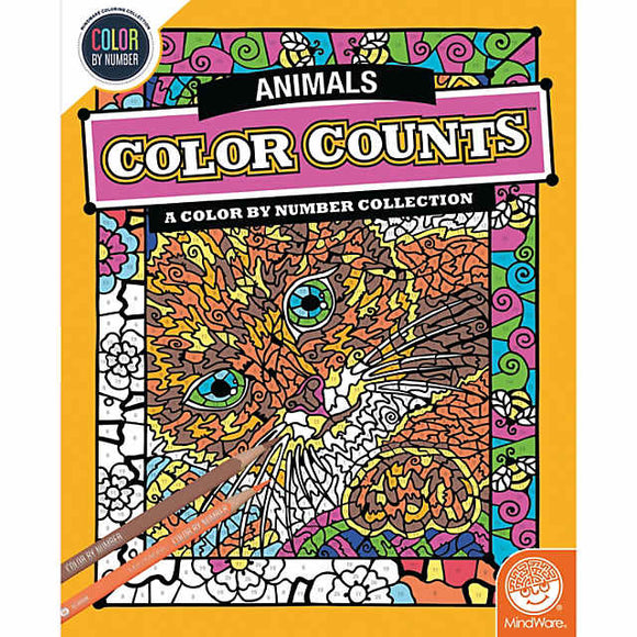 Mindware Color By Number Color Counts: Animals