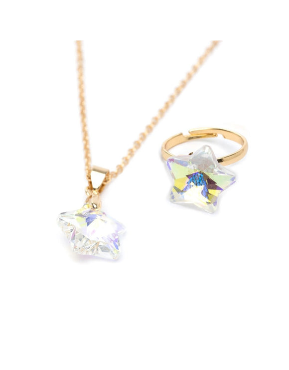Great Pretenders 90414 Boutique Holographic Star Necklace & Ring