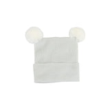 Kidcentral Essentials Newborn Hat - Double Pompom - Grey