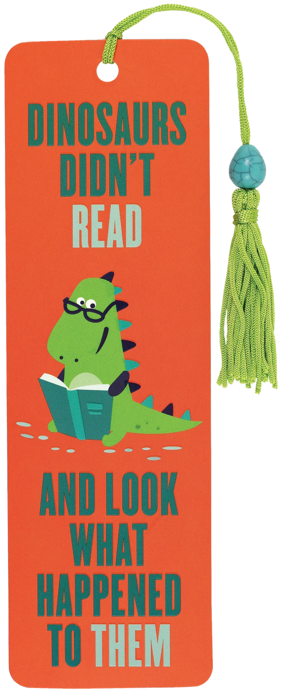 Dinosaurs Didn't Read Beaded Bookmark