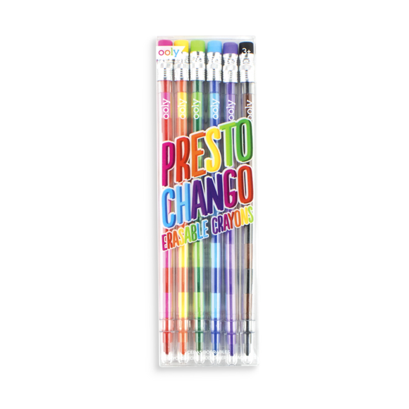 Ooly Presto Chango Erasable Crayons 6pk