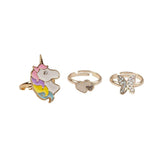 Great Pretenders 90205 Boutique Butterfly & Unicorn Rings 3pc