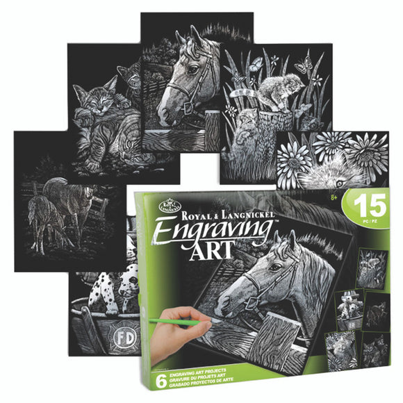 Engraving Art Activity Set - Horses and Friends