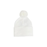 Kidcentral Essentials Newborn Hat - Single Pompom - White