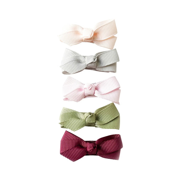 Baby Wisp Chelsea Boutique Bows 5pk Snap Clip - Pink Pine BW2207