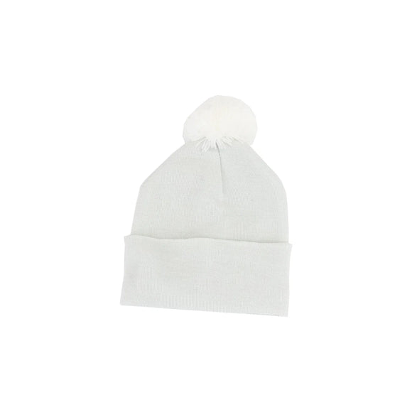 Kidcentral Essentials Newborn Hat - Single Pompom - Grey