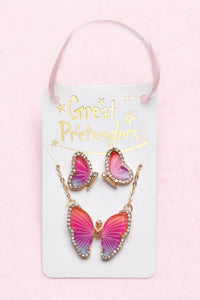 Great Pretenders 90423 Boutique Butterfly Necklace/Studded Earring Set