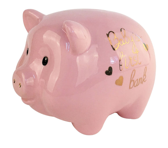 Blue Sky Clayworks Piggy Bank Baby's First Bank - Pink