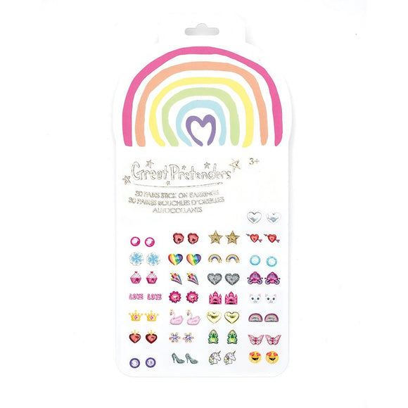 Great Pretenders 87506 Rainbow Love Sticker Earrings