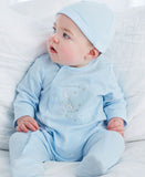 Little Me Preemie Sleeper/Hat Welcome to the World Blue