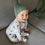 Perlimpinpin Bamboo Knotted Hat HUNTER GREEN Size 1-3 Months