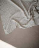 Mushie Muslin Swaddle Blanket Organic Cotton Sage Stripe