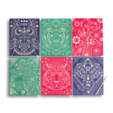 Ooly Scratch and Shine Foil Scratch Art Kit - Geometric Animals
