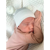 Kidcentral Essentials Newborn Hat - Double Pompom - Grey