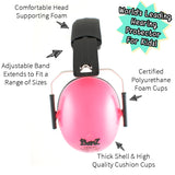 Banz Kids Hearing Protection Earmuffs - Petal Pink  2+yrs