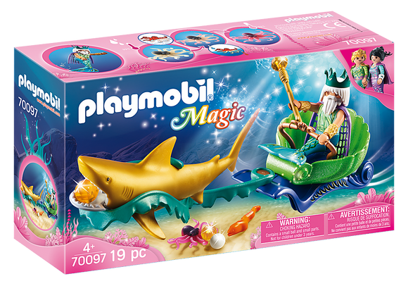 Playmobil 70097 Magic Mermaid King of the Sea with Shark Carriage *