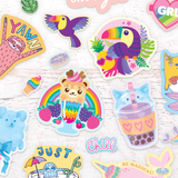 Ooly Scented Scratch Stickers Tropical Birds
