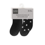 Kushies 2pk Baby socks Black Solid/Stars