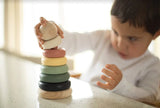 noüka Wood and Silicone Stacker -Storm