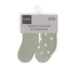 Kushies 2pk Baby socks Sage Solid/Stars