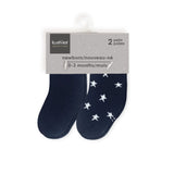 Kushies 2pk Baby socks Navy Solid/Stars