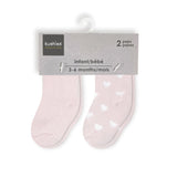 Kushies 2pk Baby socks Pink Solid/Stars