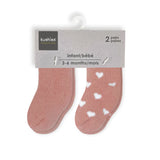 Kushies 2pk Baby socks Blush Solid/Stars