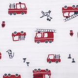 Perlimpinpin Cotton Muslin Sleep Bag 0.7 TOG Firetrucks