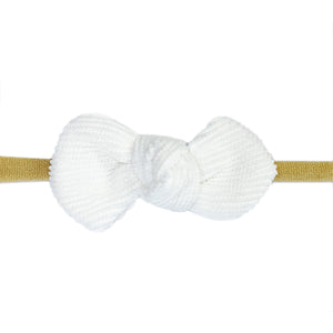 Baby Wisp Headband Corduroy Knot White BW1809