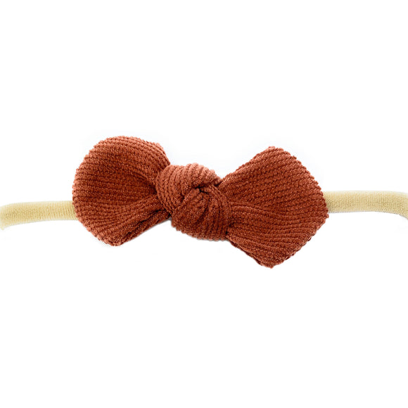 Baby Wisp Headband Corduroy Knot Rust BW1812