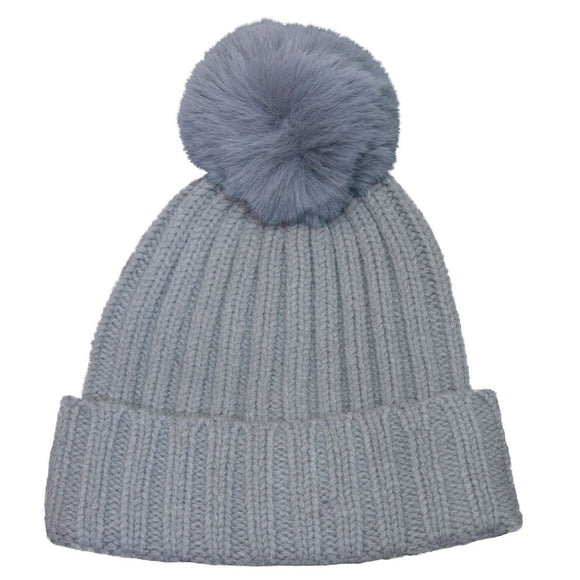 Calikids FINAL SALE Winter Hat W1826 Pompom Grey